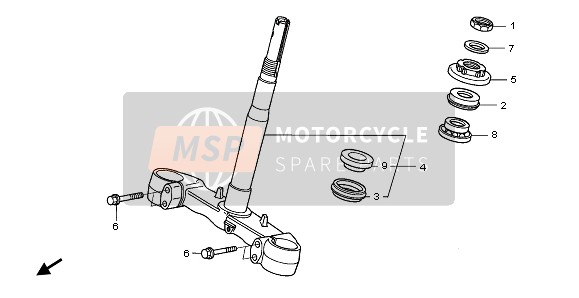 Honda FJS600A 2005 STEERING STEM for a 2005 Honda FJS600A